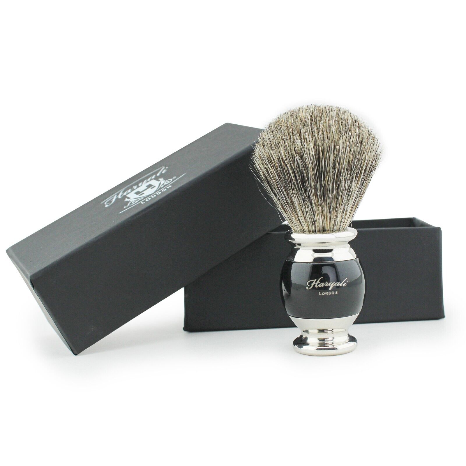 Black Badger Shaving Brush Set with Stand