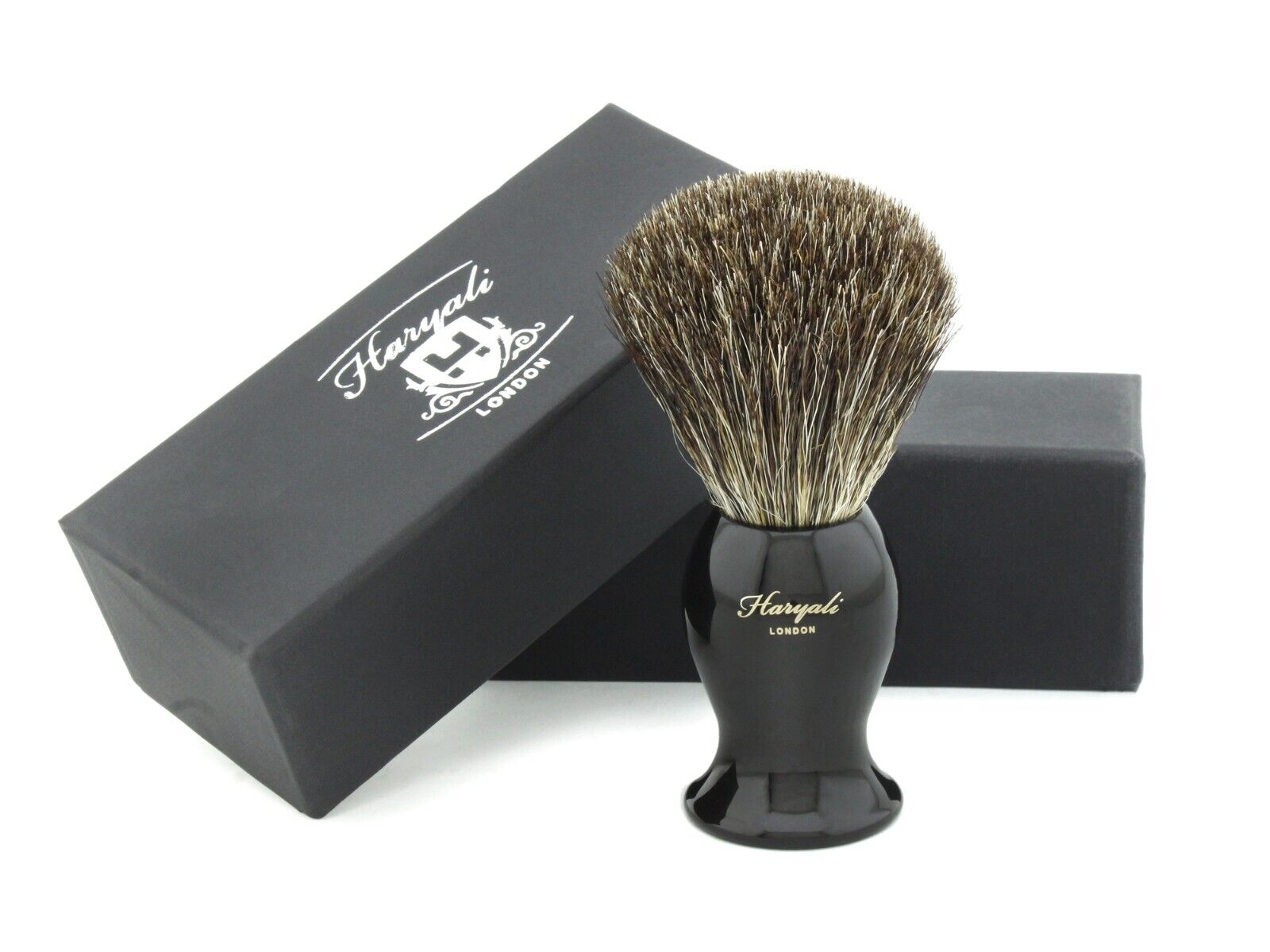 Pure Black Badger Hair Shaving Brush with Brass Handle
