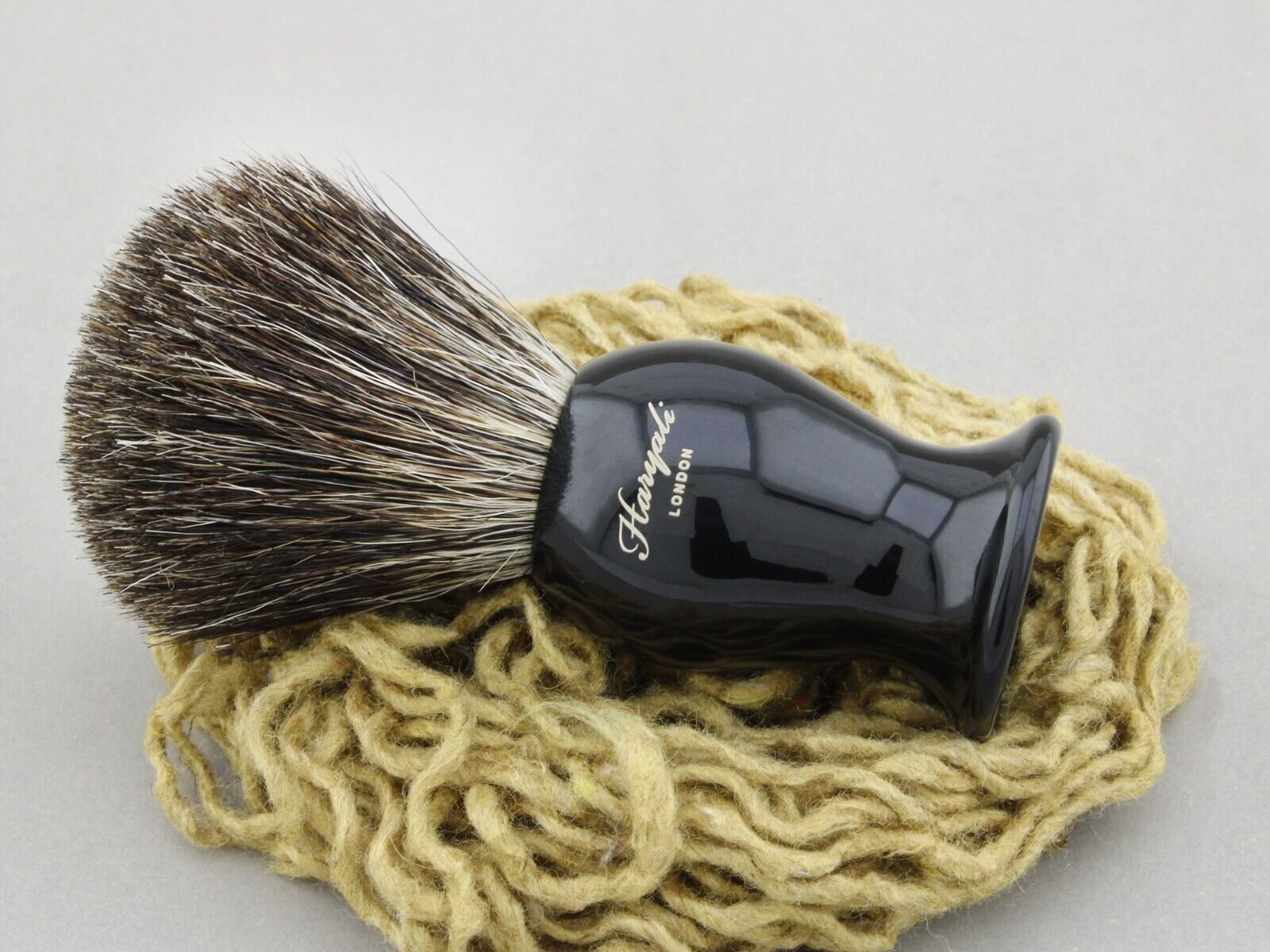 Pure Black Badger Hair Shaving Brush with Brass Handle