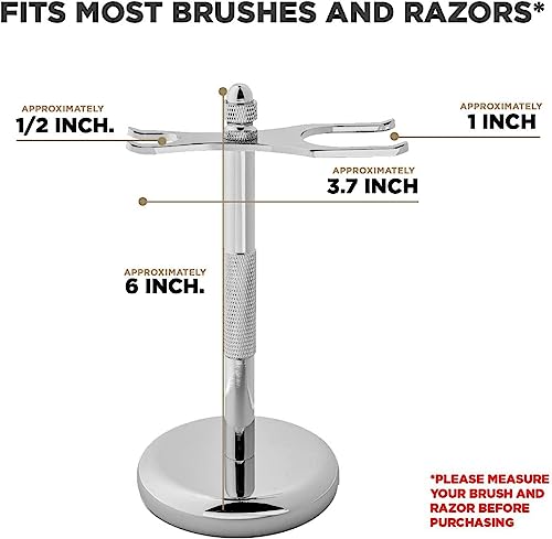 Deluxe Chrome Razor and Brush Stand - Prolongs Brush Life
