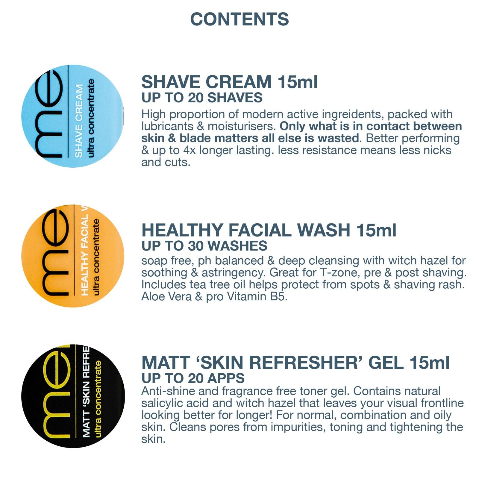 Men's Shaving Set: Cream, Wash, Toner