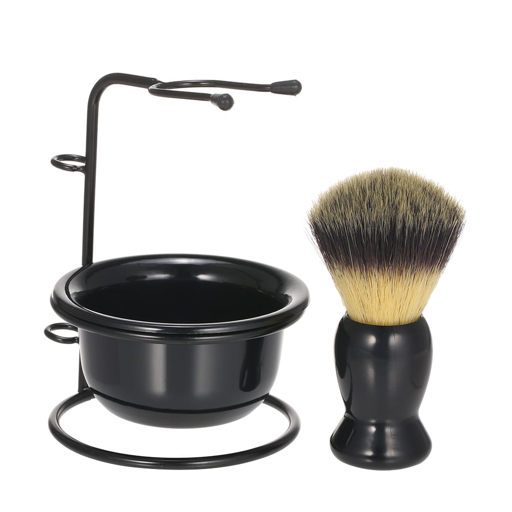 Metal Shaving Brush Stand & Bowl Set