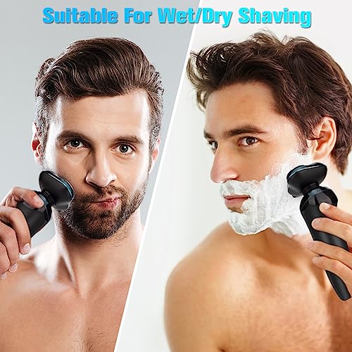 Electric Razor for Men Shavers for Men Electric Razor, 4 in 1 Dry Wet Waterproof Rotary Men's Face Shaver Razors, Cordless Face Shaver USB Rechargeable for Shaving Ideas Gift for Dad Husband