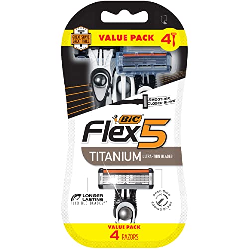 BIC Flex 5 Titanium Disposable Razor for Men