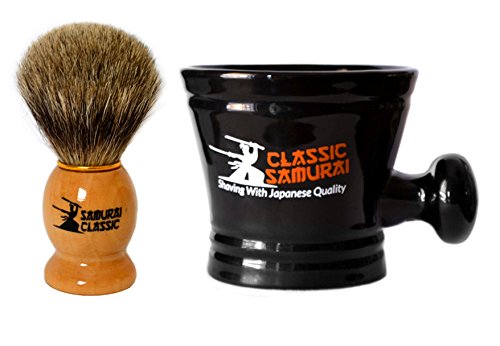 Premium Men's Shaving Set: Brush and Mug