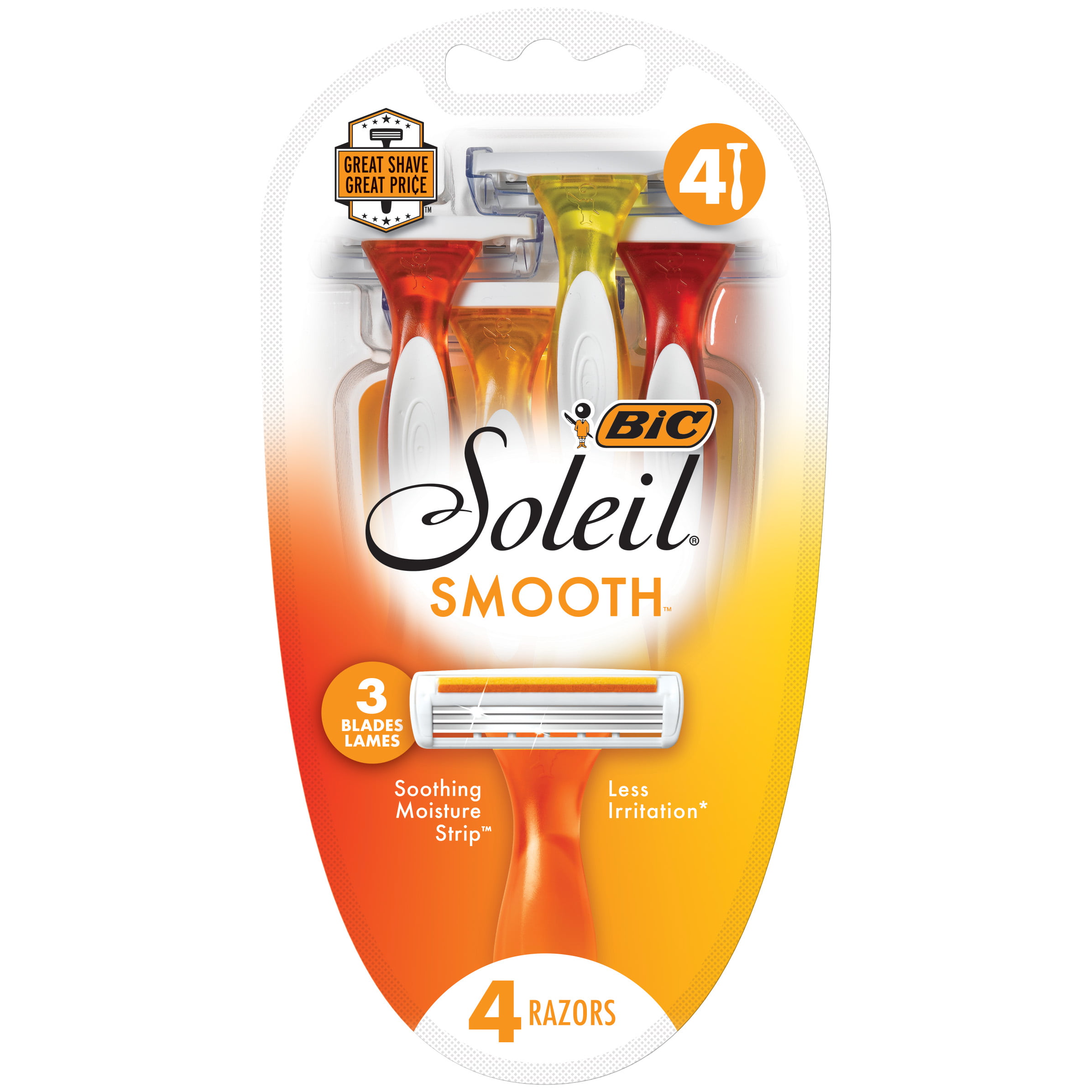 BIC Soleil Smooth Women's Disposable Razors, 4-Pack