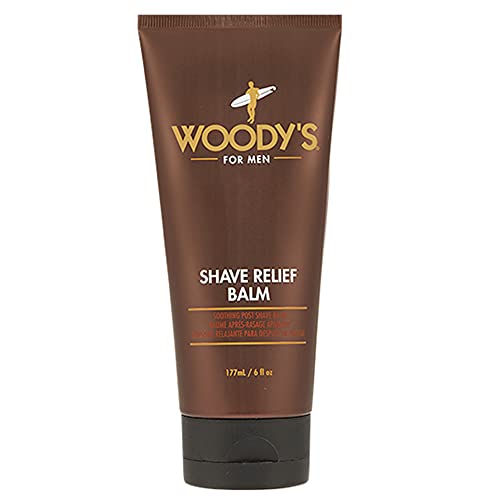 Woody's Shave Relief Balm, Heals and Calms Aftershave Skin Irritation, Nicks, Cuts, Burns, Moisturizing, Hydrating, 6 oz.