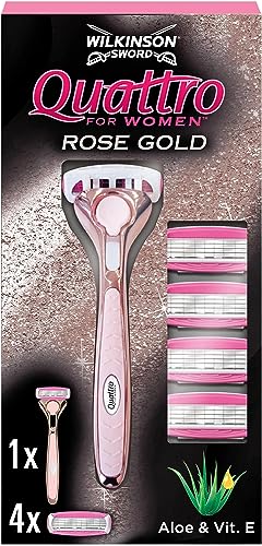 Premium Rose Gold Razor + 5 Refills