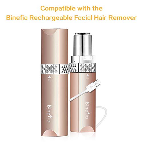 Binefia Facial Hair Remover: 2 Replacement Heads + Brush