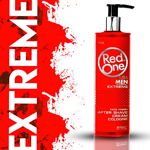 RedOne Aftershave Cream Cologne 400 ml Balm Lotion Men | Moisturising Face Fresh | (Extreme)