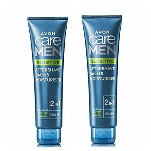 2x Avon Care Men Sensitive 2-in-1 After Shave Balm & Moisturiser - 100ml(200ml)