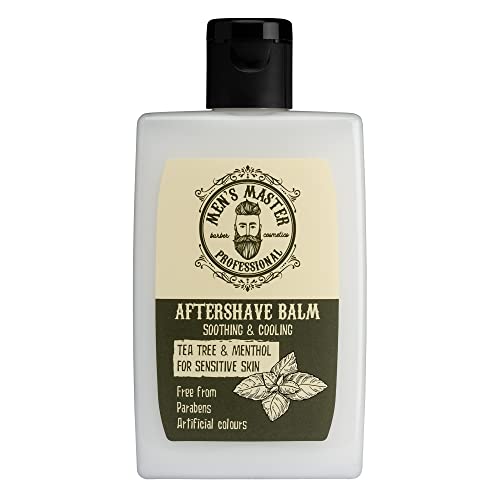 Soothing Aftershave Balm for Sensitive Skin"Tea tree and Menthol" Cosmetics for Men, Parabens FREE, 120 ml of Men's Master