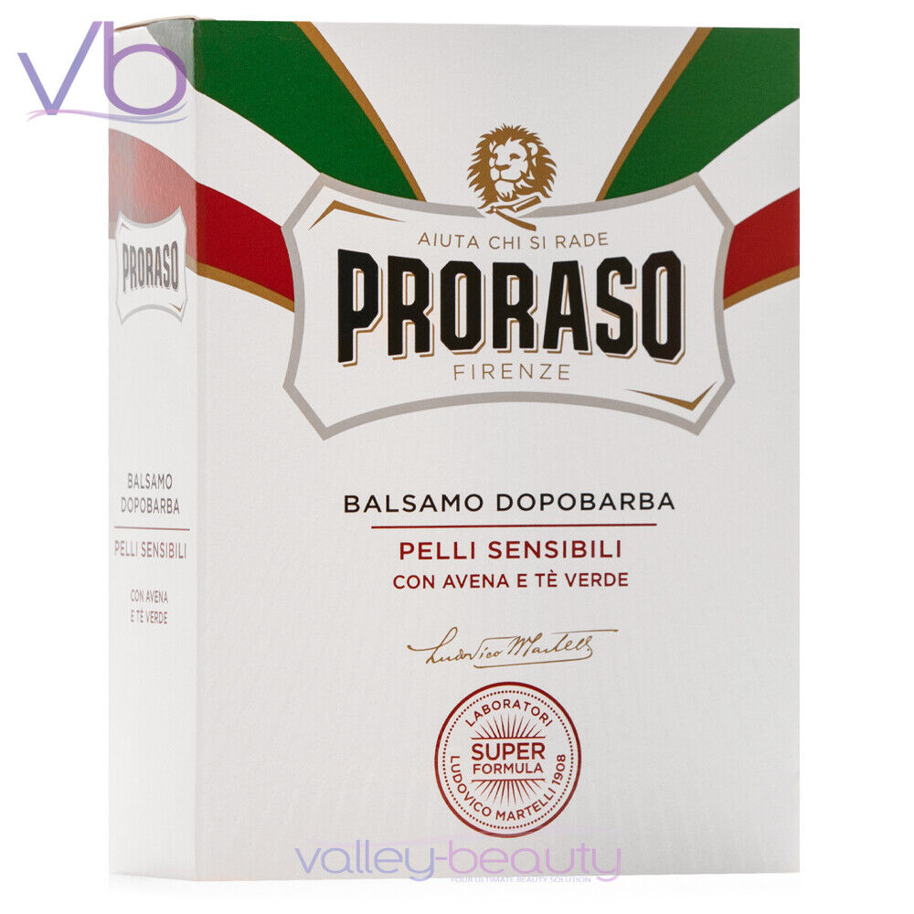 PRORASO Balsamo Dopobarba White Aftershave Balm for Sensitive Skin, NEW!