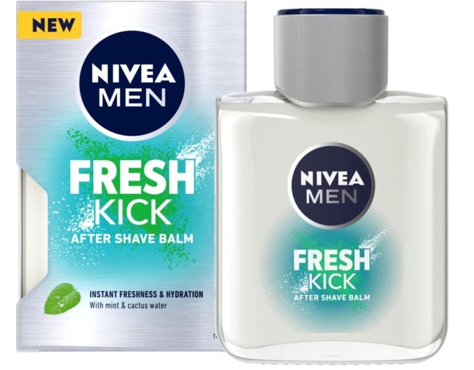 NIVEA MEN Fresh Kick After Shave Balm (100ml) with Mint and Cactus Water