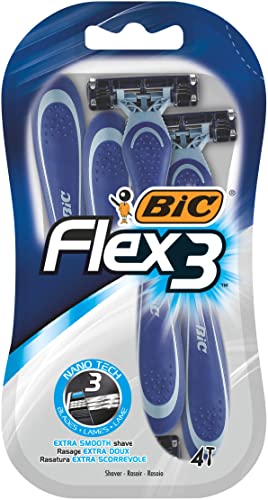 BIC Flex 3 Triple Blade Razors, Pack of 4
