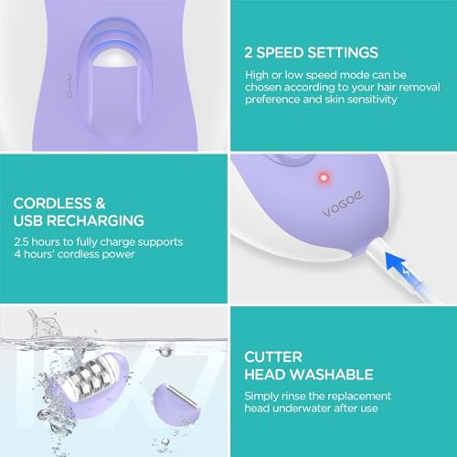 VOGOE 4-in-1 Cordless Hair Removal Epilator