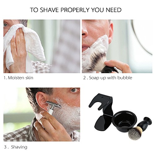 3-in-1 Men's Shaving Brush Kit with Stand