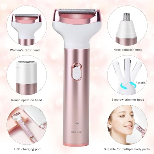 Cordless 4-in-1 Women's Electric Shaver & Trimmer
