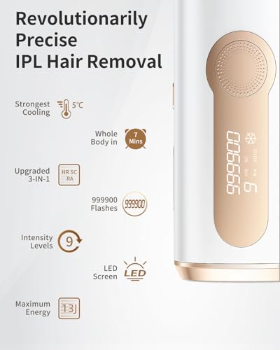 ZKMAGIC 3-in-1 IPL Laser Hair Removal Device