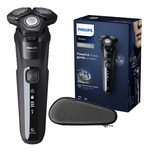 Philips Shaver Series 5000 Dry and Wet Electric Shaver for Men (Model S5588/30) ( 2 pin plug UK version), Deep Black
