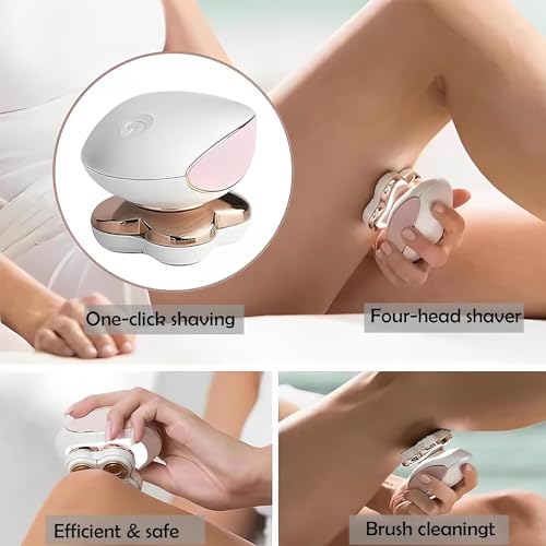 Painless Waterproof Electric Razor for Women - Pink