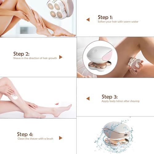 Painless Waterproof Electric Razor for Women - Pink