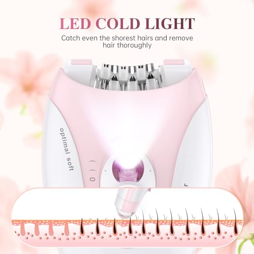 Bubbacare Cordless Facial Epilator with LED Light