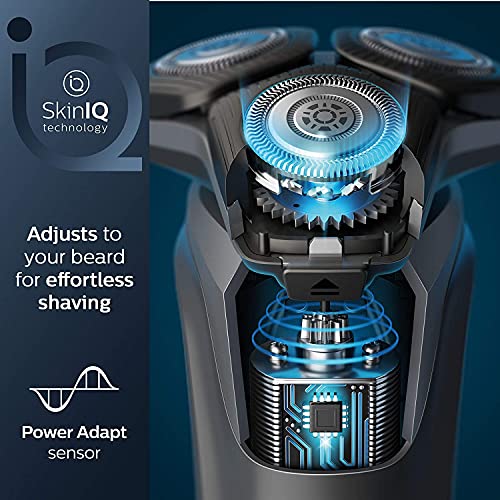 Philips Shaver Series 5000 Dry and Wet Electric Shaver for Men (Model S5588/30) ( 2 pin plug UK version), Deep Black