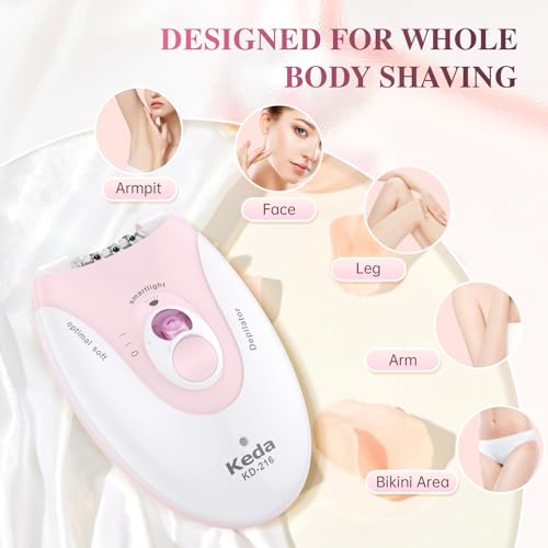 Bubbacare Cordless Facial Epilator with LED Light