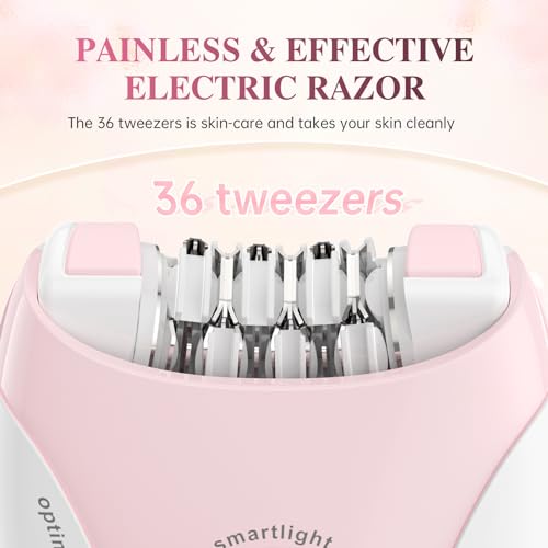 Bubbacare Cordless Facial Epilator with LED Light