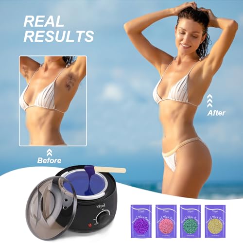 Painless Home Waxing Kit with Heater and Beads