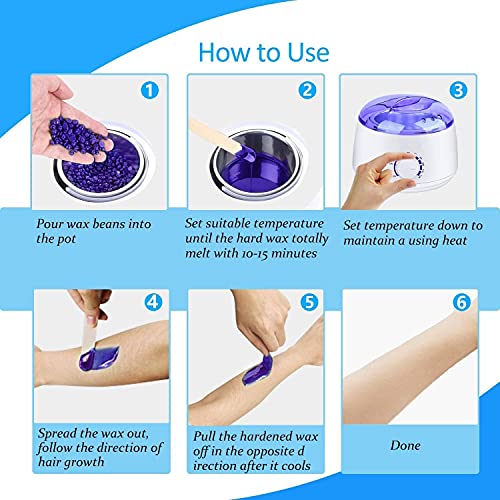 Hair Removal Waxing Kit with Wax Warmer and Beans