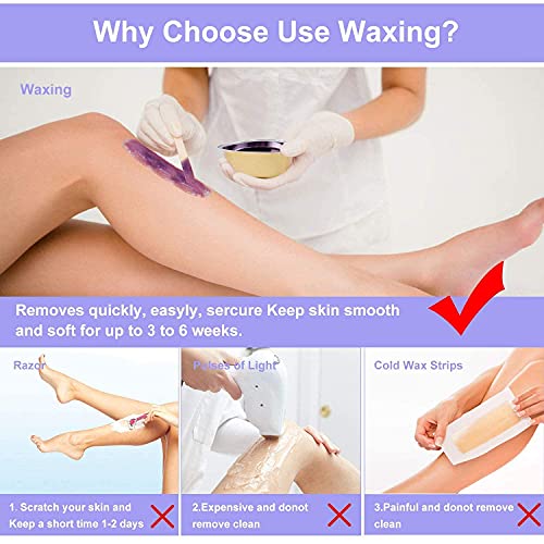 Hair Removal Waxing Kit with Wax Warmer and Beans