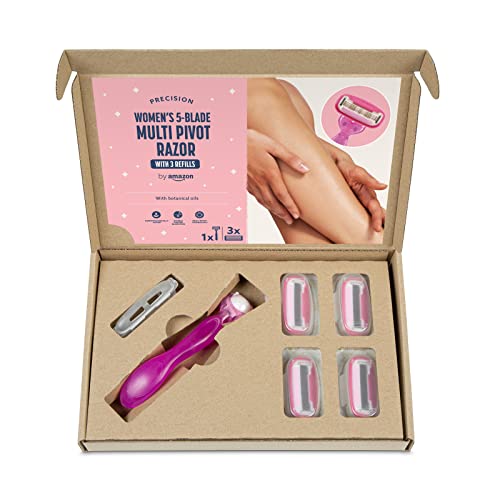 Women's 5-Blade Razor with Pivot Handle and Refills