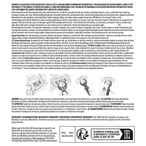 Women's 5-Blade Razor with Pivot Handle and Refills