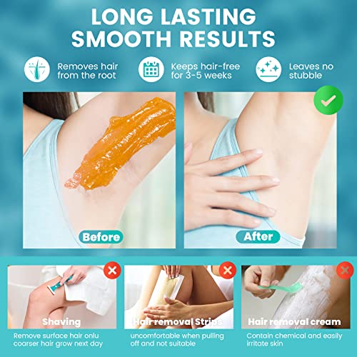 Painless Waxing Kit with Heater and Spatulas