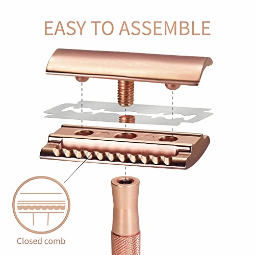 Rose Gold Metal Safety Razor for Women