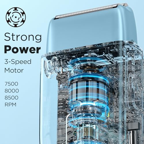 Upgraded Waterproof Electric Razor with 3 Speeds
