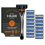 5-Blade Razor for Men with 15 Refills