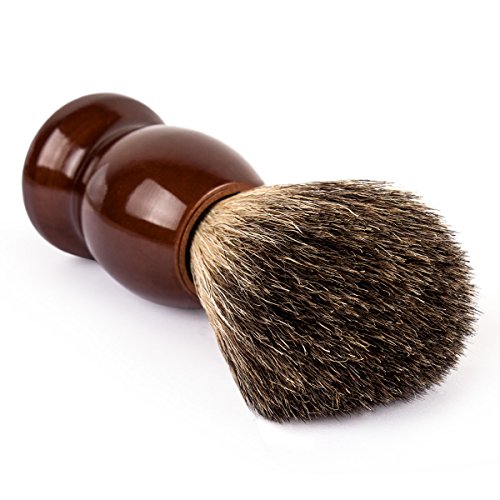 Qshave Badger Hair Shaving Brush with Wooden Handle
