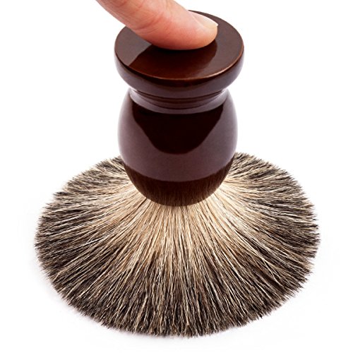 Qshave Badger Hair Shaving Brush with Wooden Handle