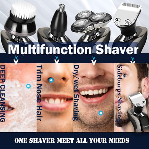 Kurener Rechargeable Waterproof Electric Shaver for Men