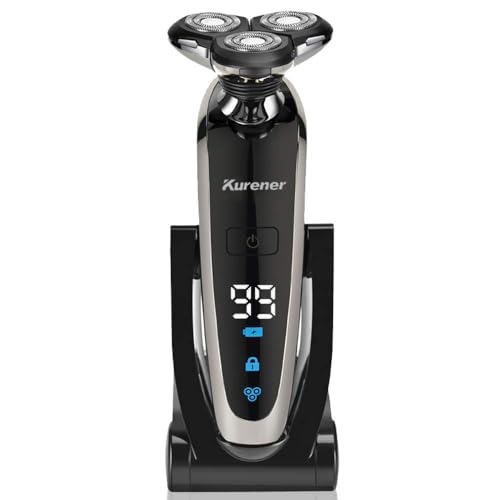 Kurener Rechargeable Waterproof Electric Shaver for Men
