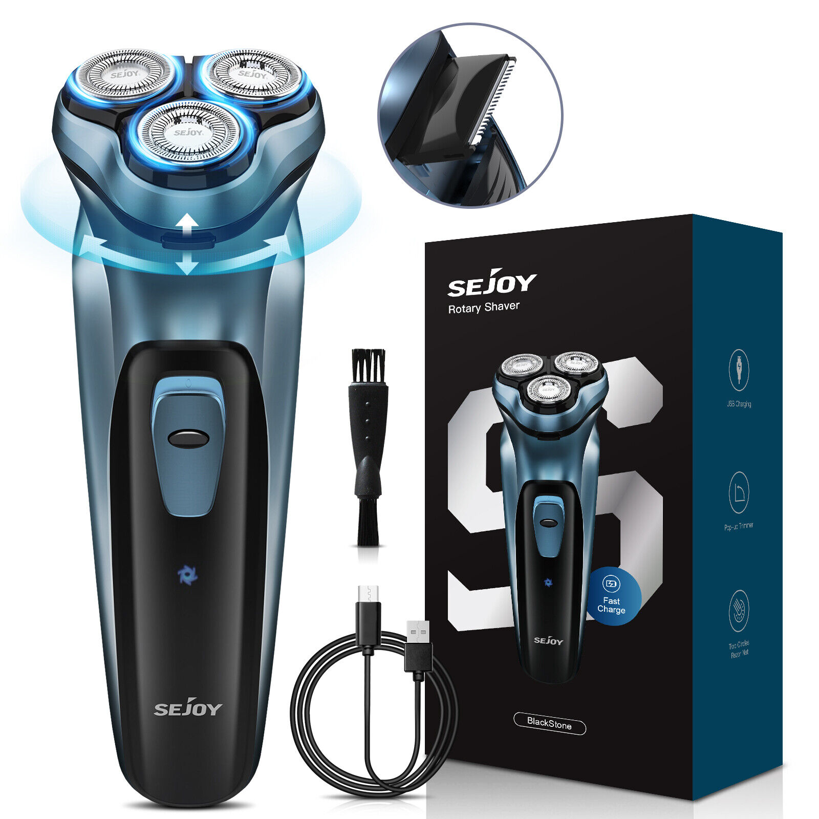 SEJOY Cordless Electric Shaver with Trimmer