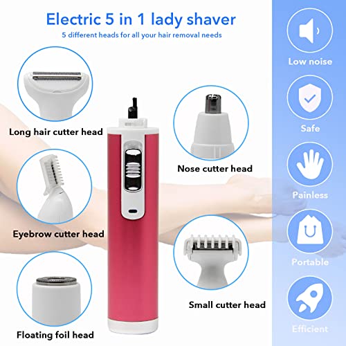 5-in-1 Electric Shaver for Women with LED Light