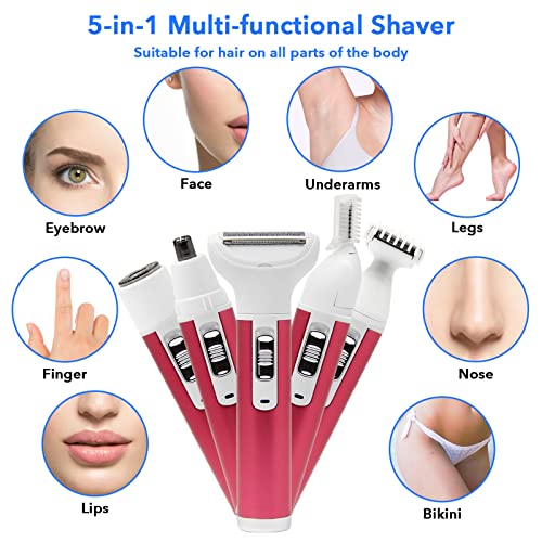 5-in-1 Electric Shaver for Women with LED Light