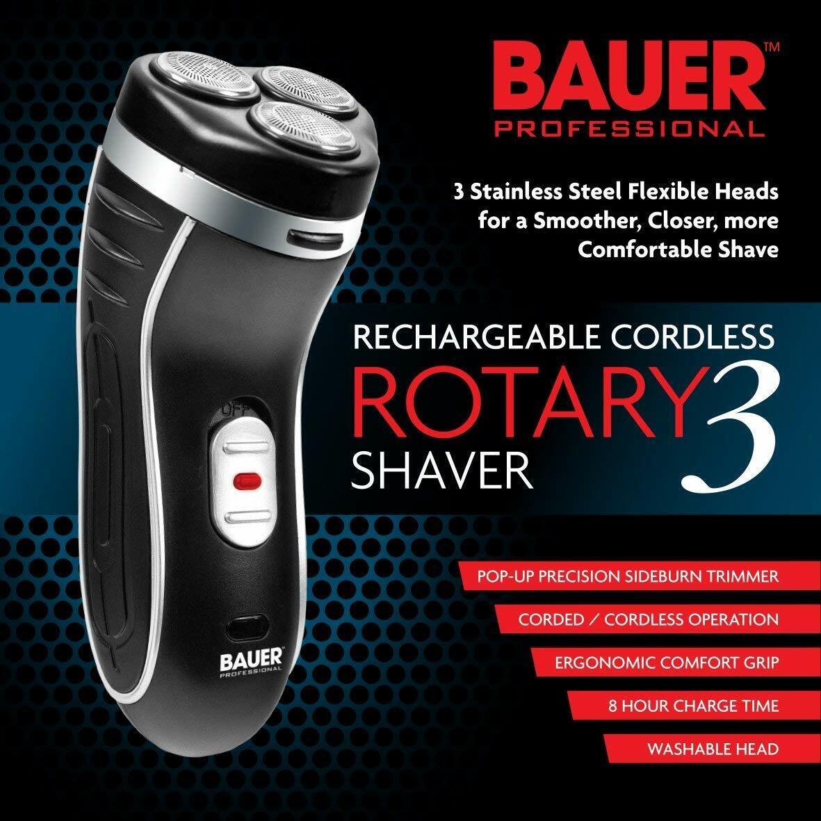 BAUER Cordless Electric Shaver with Trimmer