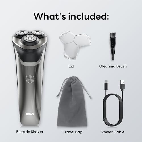DOAO 2024 Cordless Waterproof Electric Razor for Men