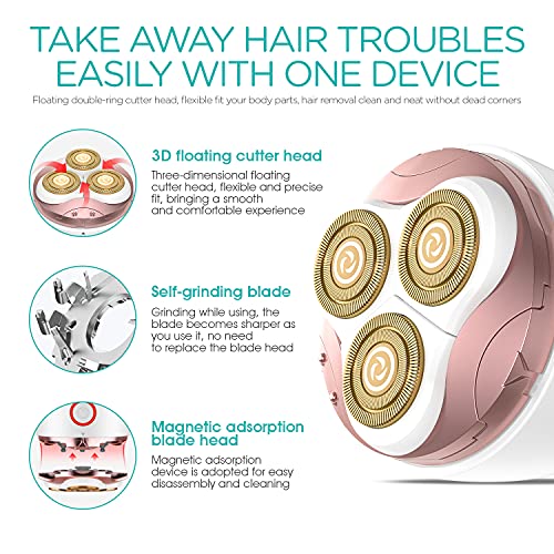 VOGOE Women's Waterproof Electric Shaver and Trimmer