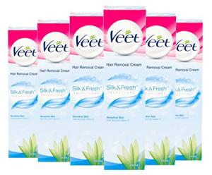 Veet Sensitive Skin Hair Removal Cream 200ml 6-Pack